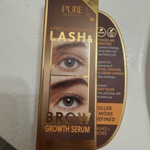 Pure Benefits Strengthening Lash & Brow Growth - Brown/Gold Packaging
